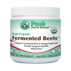 Peak Organic Fermented Beets canister label