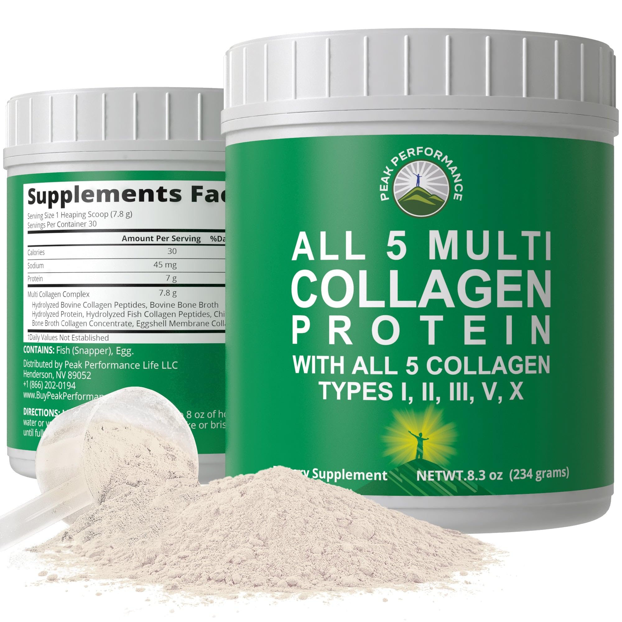 Peak Performance 5-Type Multi-Collagen Powder bottle