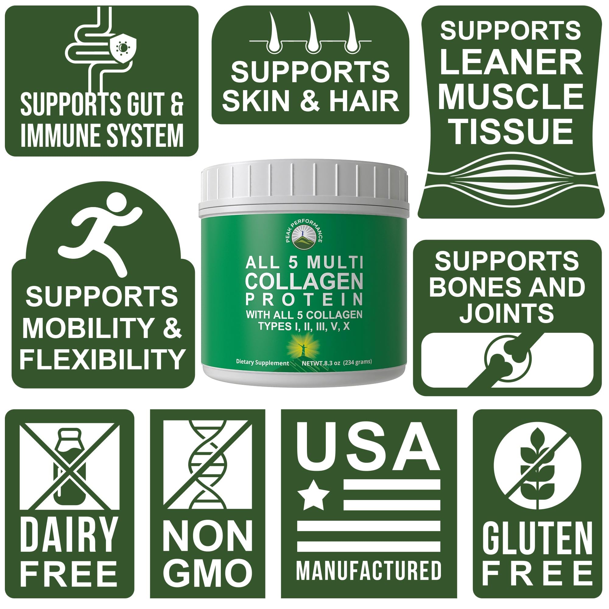 Bone broth collagen alongside other ingredients