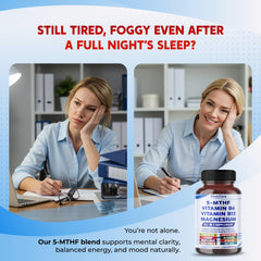 Close-up of PeakPury Ultra 5-MTHF with B6 and B12 for heart support