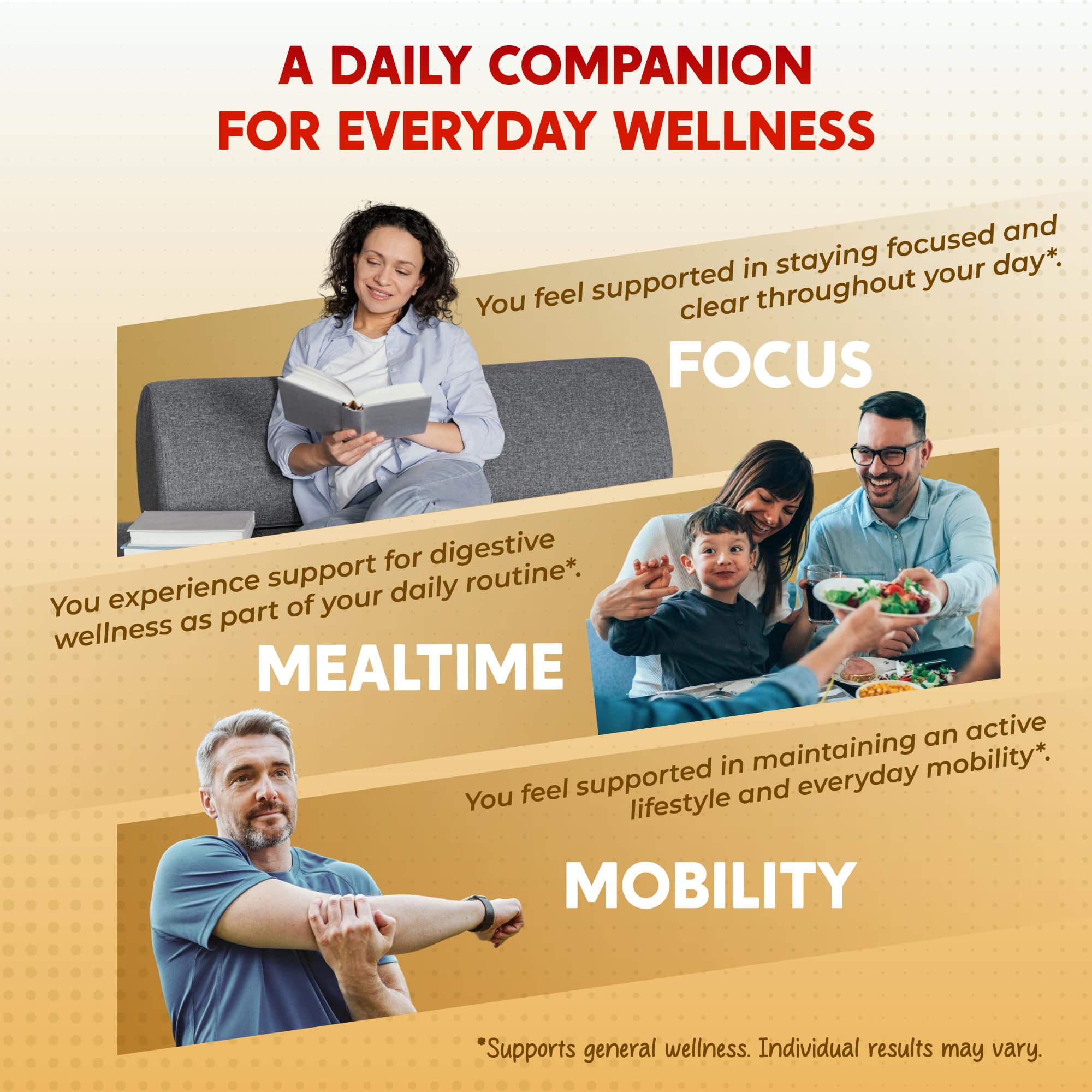 PEAKPURY capsules being poured, illustrating a simple one-a-day routine for daily balance.