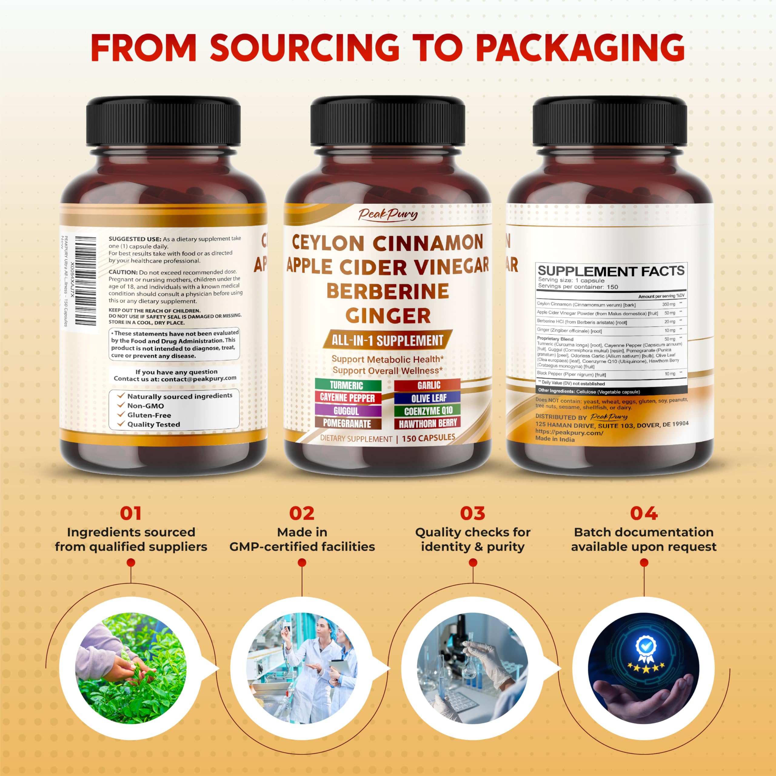 PEAKPURY GMP-certified facility backdrop signals reliable daily supplement production.
