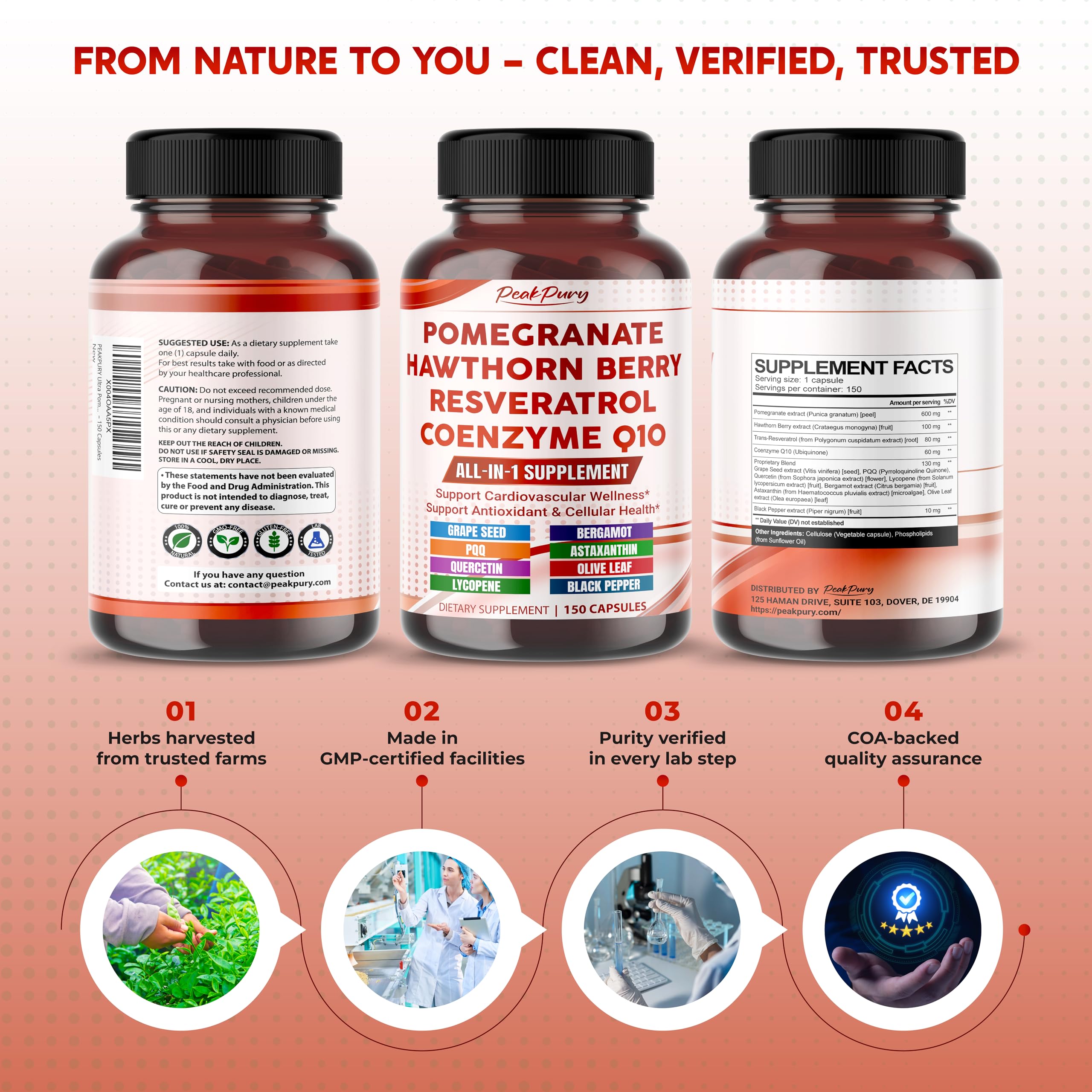 Made in USA GMP-certified facilities badge for PEAKPURY Ultra