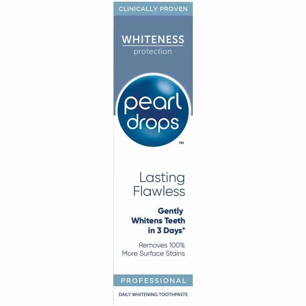 Close-up of Pearl Drops Lasting Flawless White packaging 75ml