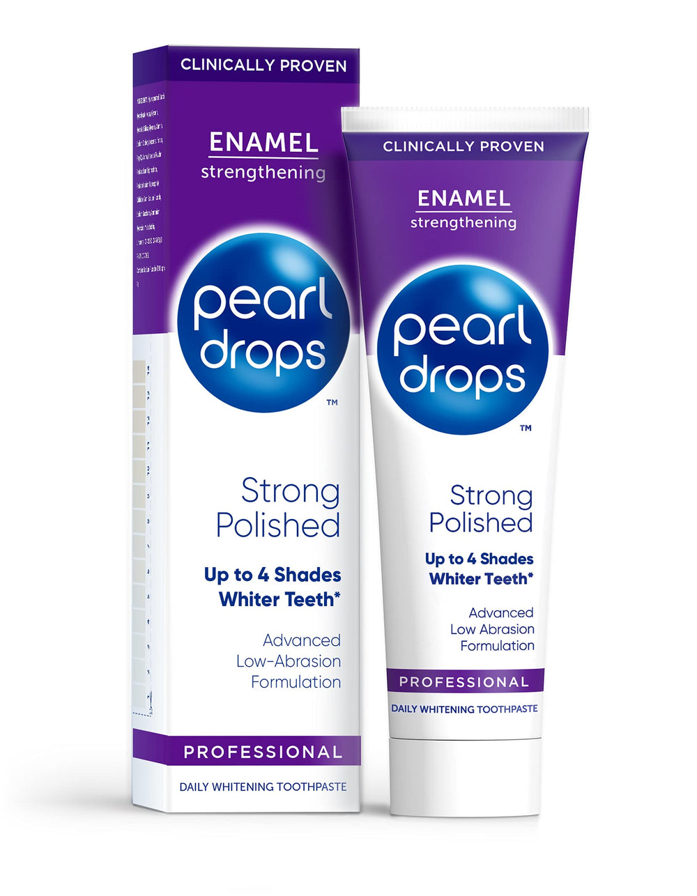 Pearl Drops Strong White Toothpaste 75ml with polished mint packaging, front view