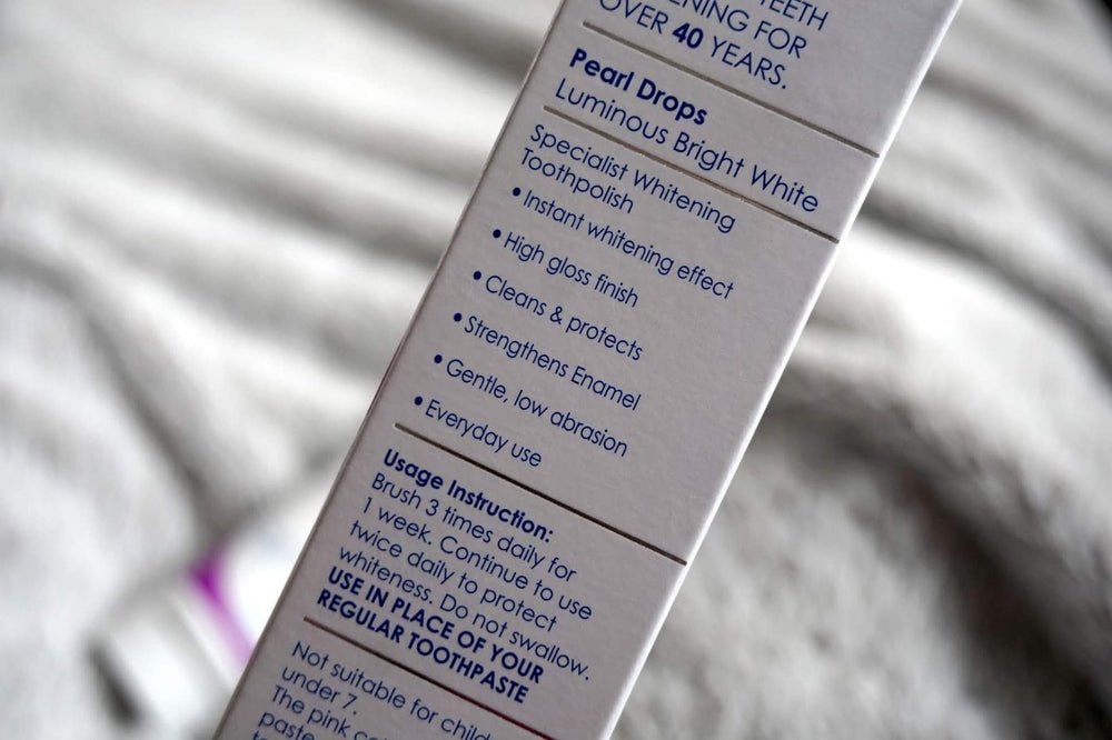 Teeth appearing instantly whiter after use
