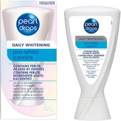 Dollop of Pearl Drops Ice White Freshmint Boost toothpaste on brush