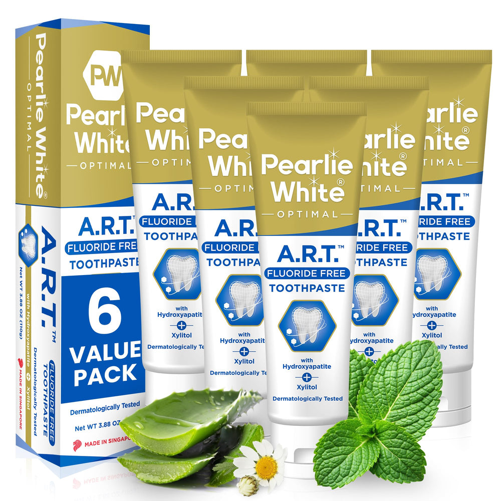 Pearlie White Active Remineralization toothpaste tube with packaging