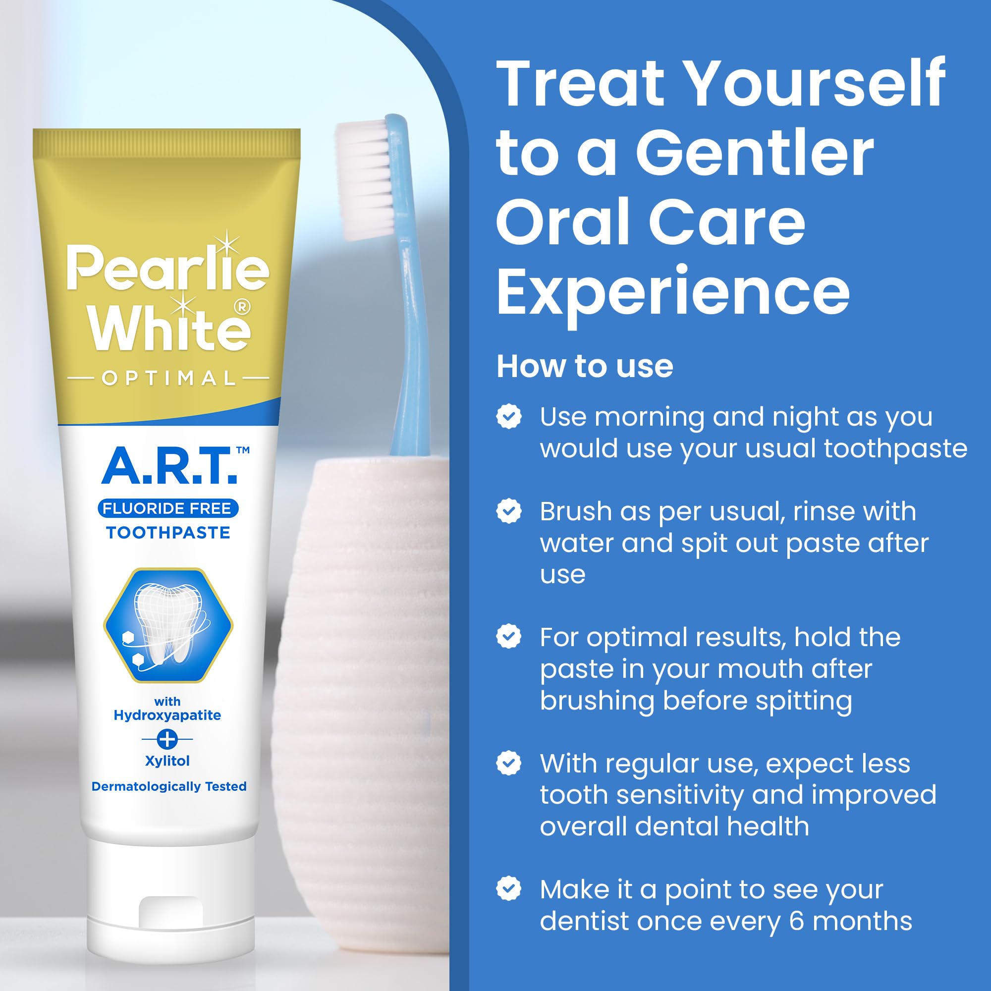Pack of six Pearlie White remineralization toothpaste tubes