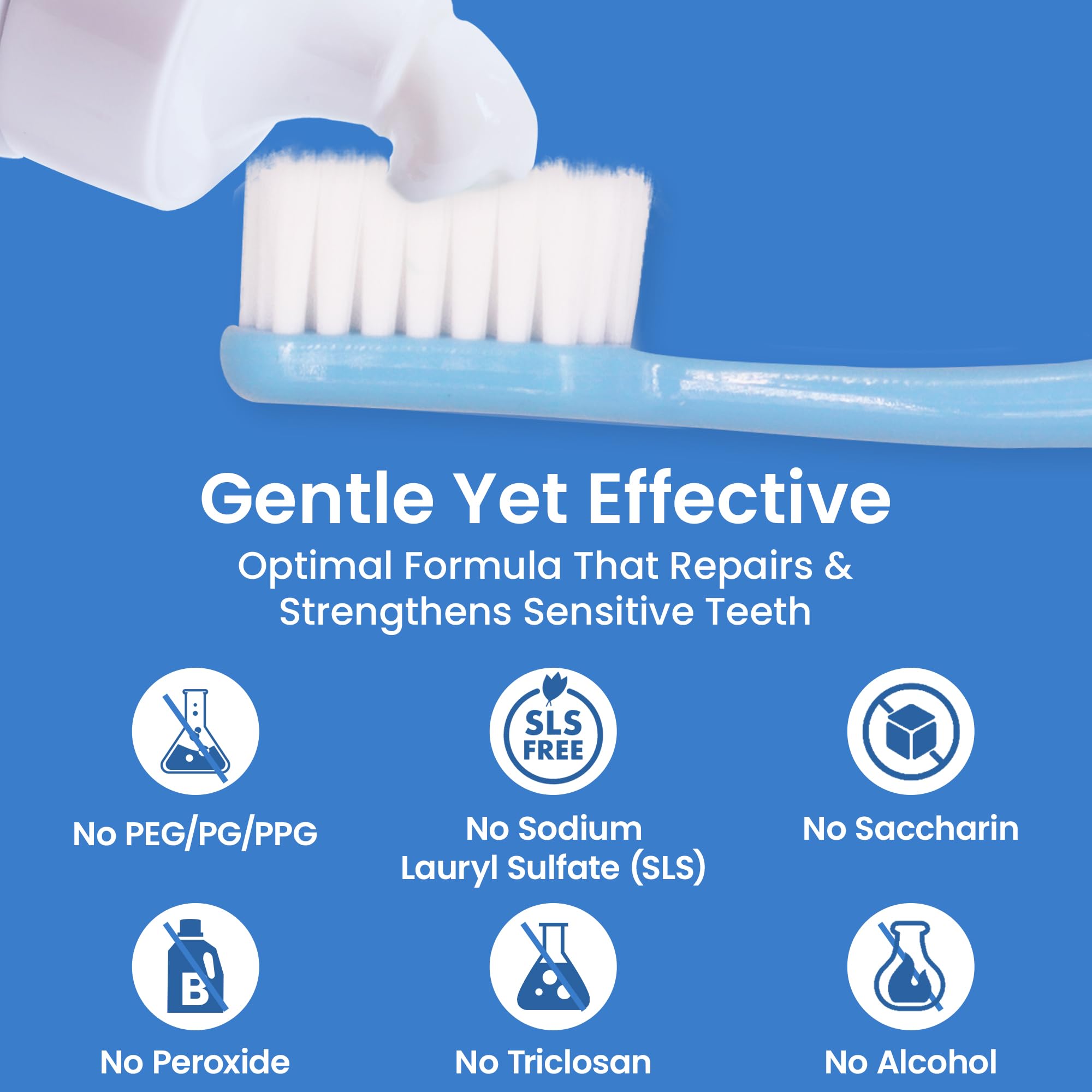 Hydroxyapatite and xylitol ingredients highlighted for Pearlie White toothpaste