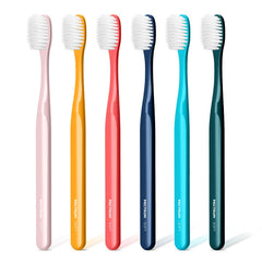 PECTRUS medium manual toothbrush pack front view with 6 assorted colors