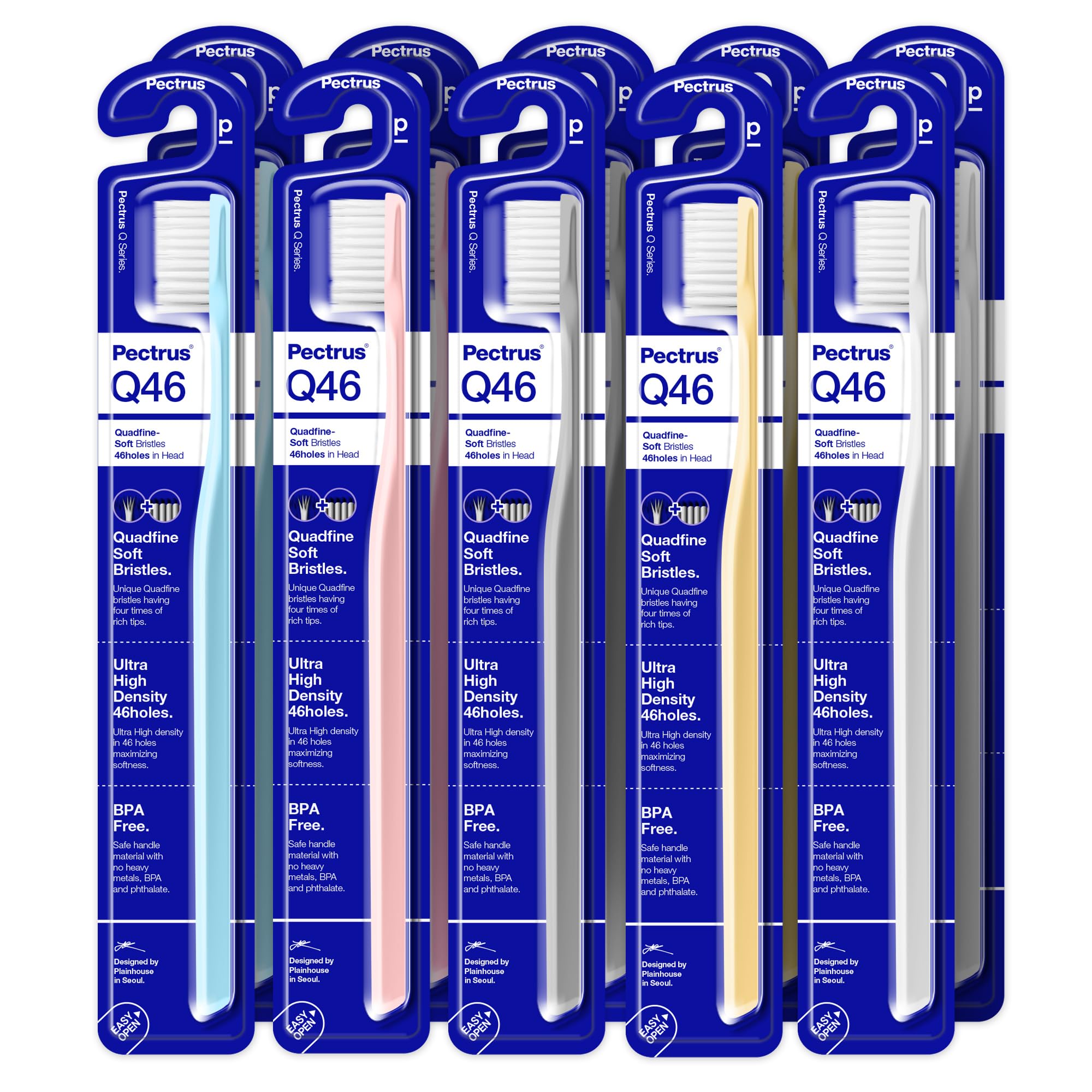 PECTRUS Soft Toothbrush Pack with assorted colors