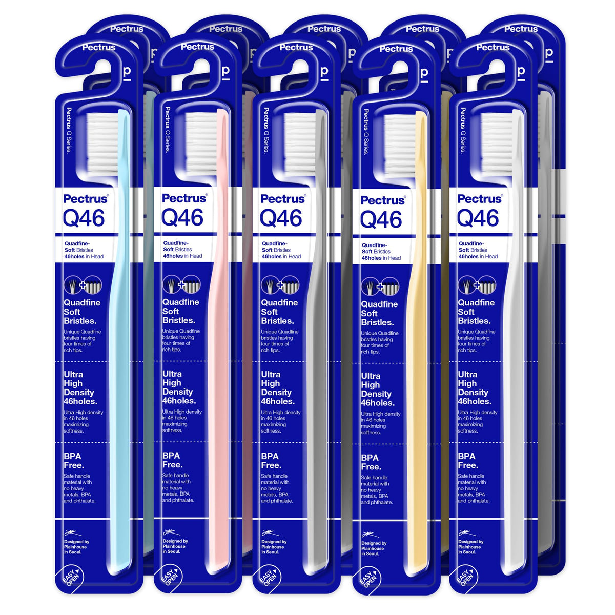 PECTRUS Soft Toothbrush Pack with assorted colors