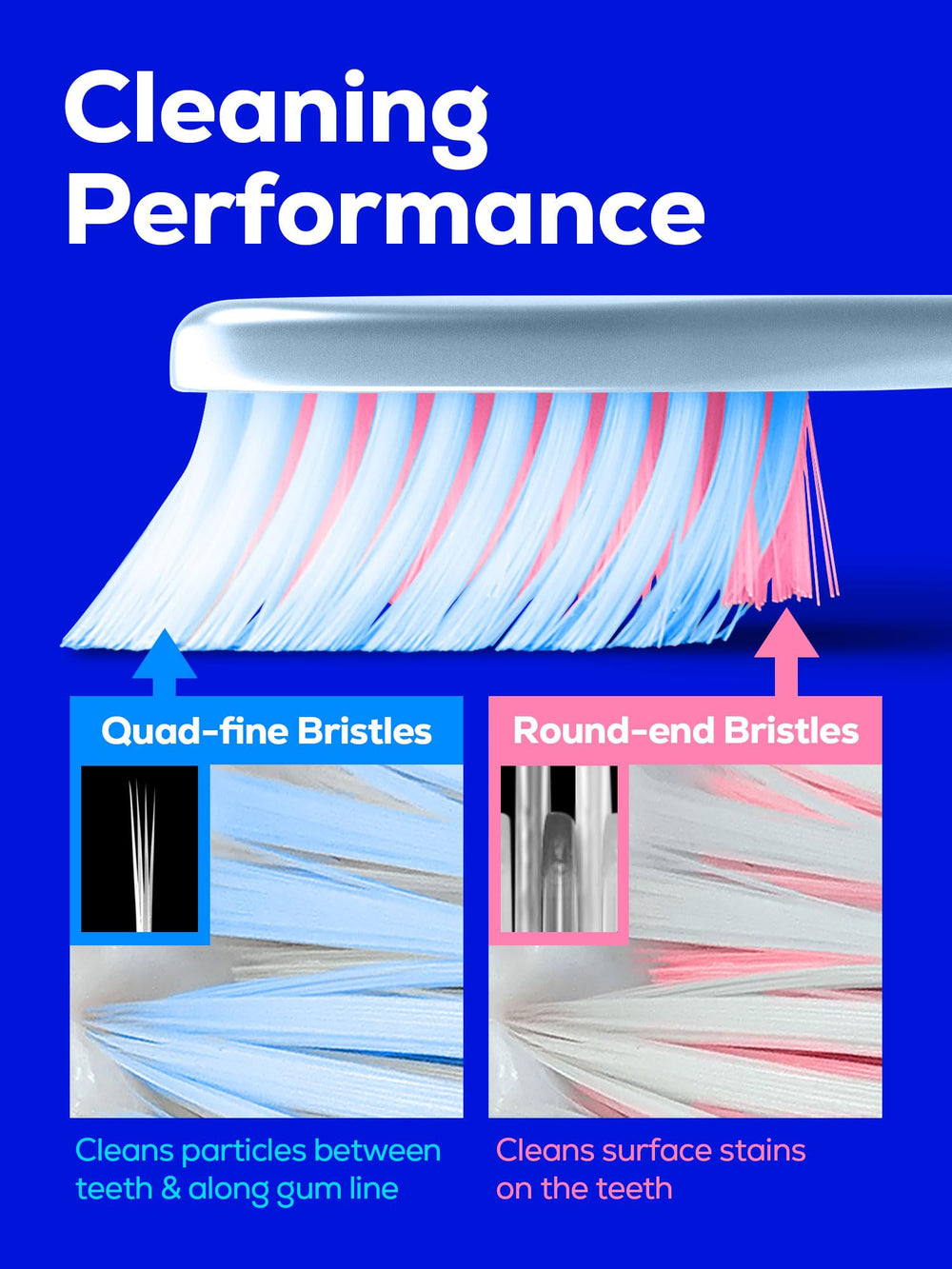 Deep cleaning between teeth and along gum line illustration