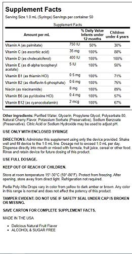 Pedia Poly-Vite Drops being added to food or beverage