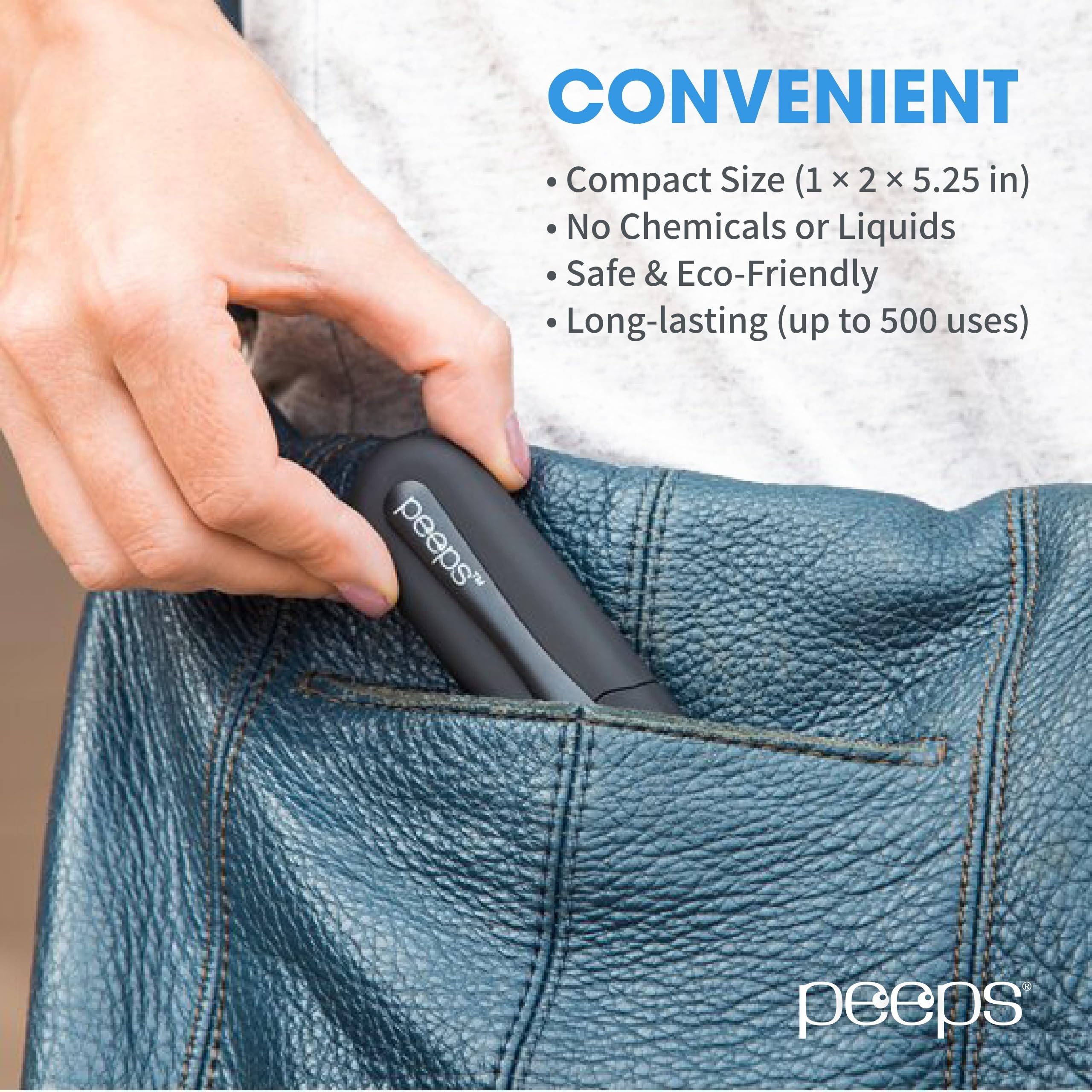 Peeps cleaner used on sunglasses and eyeglasses