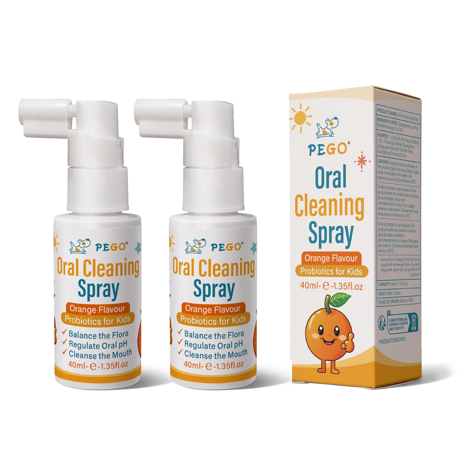 PEGO Kids Oral Spray bottle close-up