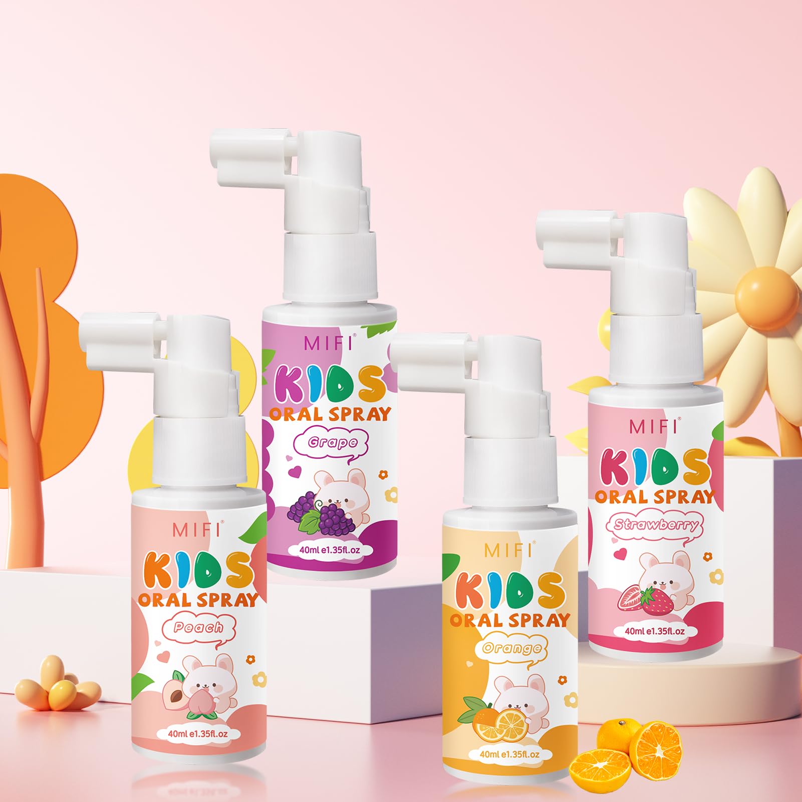 Smiling toddler after using PEGO Kids Oral Spray
