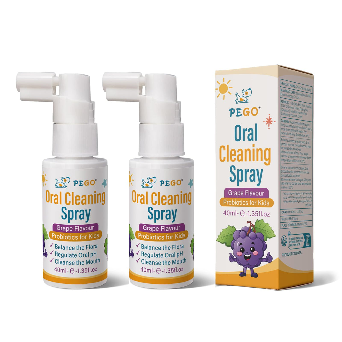 PEGO Kids Oral Spray packaging front