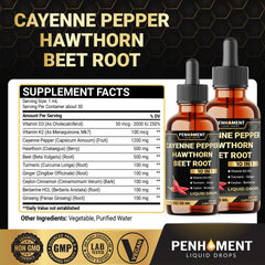 Penhoment 2 Packs Cayenne Pepper Drops bottle back view