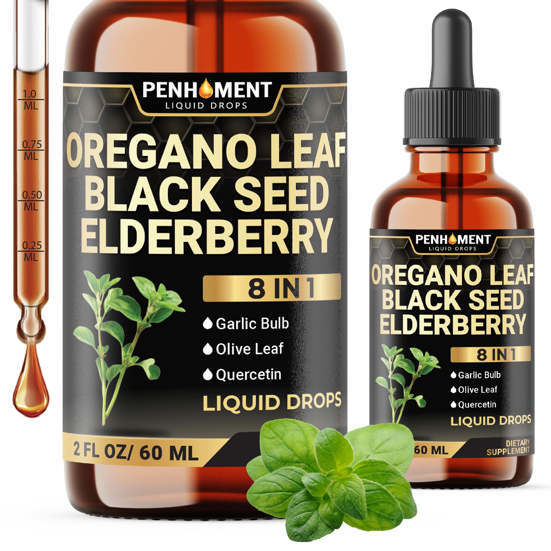 Hero image of Penhoment 8in1 Oil of Oregano Drops bottle (2 oz)