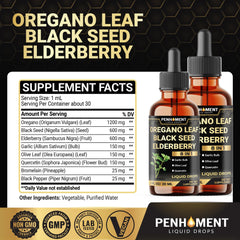 Penhoment 8in1 oregano oil drops 1oz bottle side view