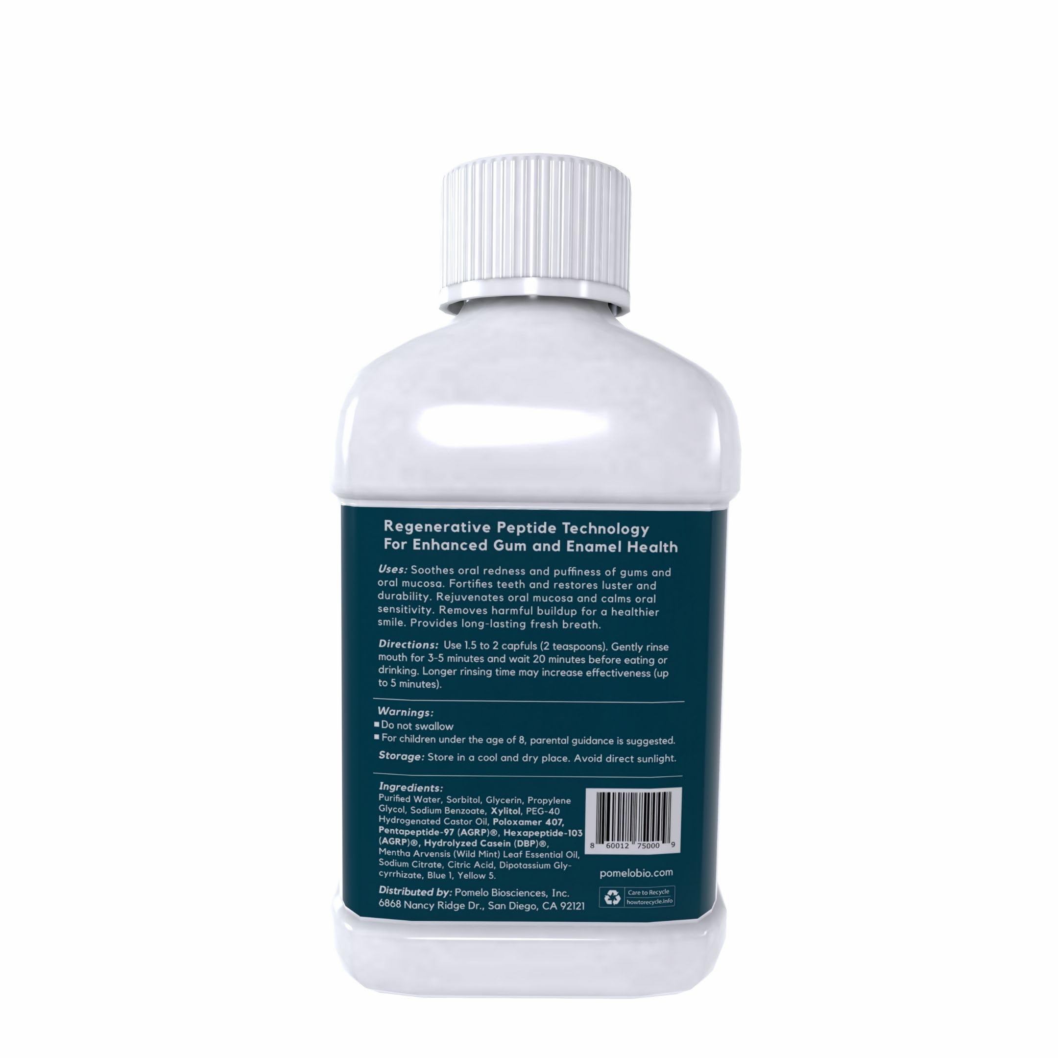 Travel-size 3.4 oz bottle of PEP+ BEAM Mouthwash