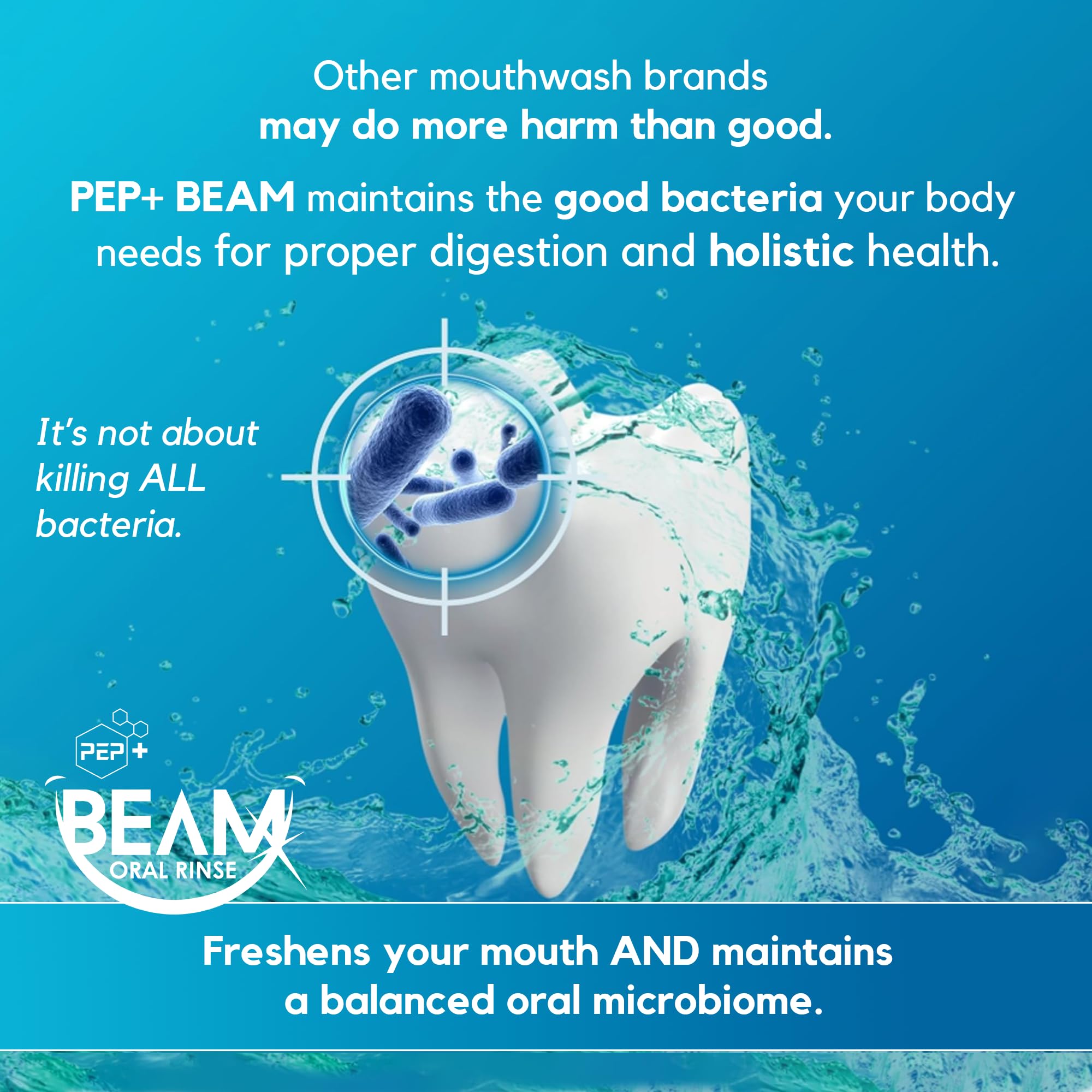 Xylitol and minty mouthwash bottle label