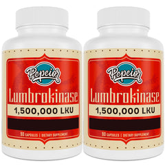 Pepeior Lumbrokinase 200mg bottle with 1,500,000 LKU activity