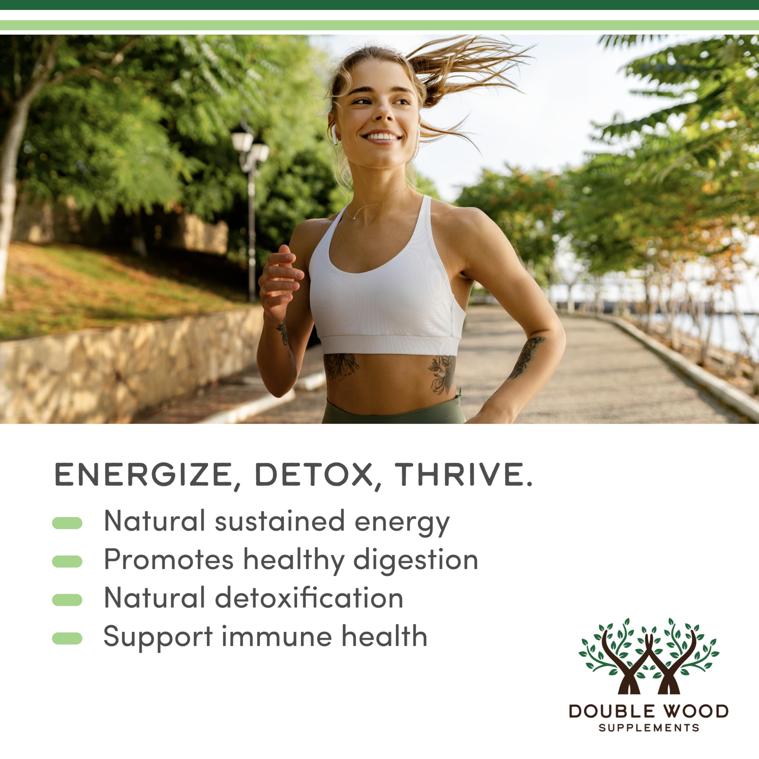 Peppermint flavored chlorophyll bottle label highlighting vegan and non-GMO