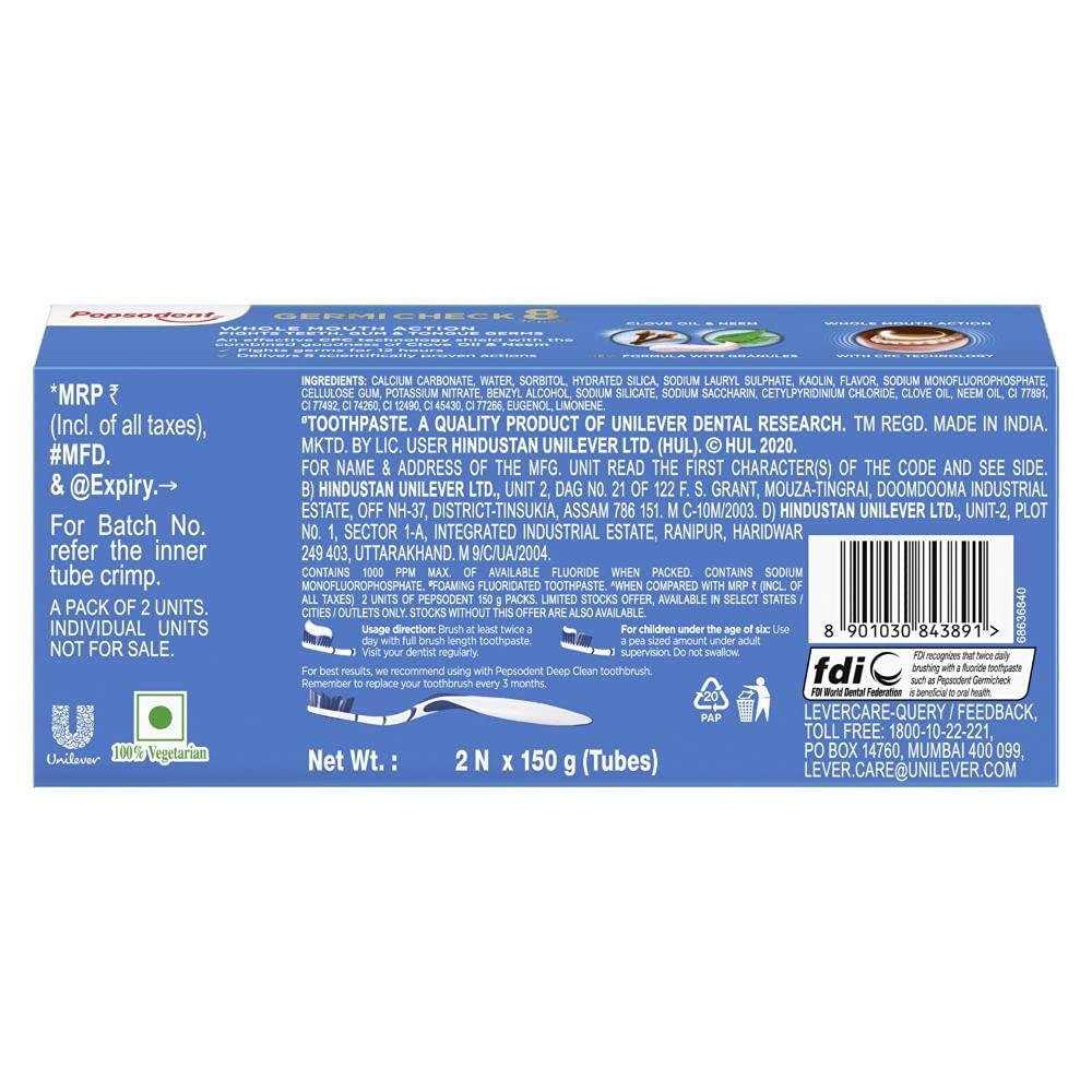 Pepsu-dent Germicheck 8 Actions Toothpaste 300g with packaging