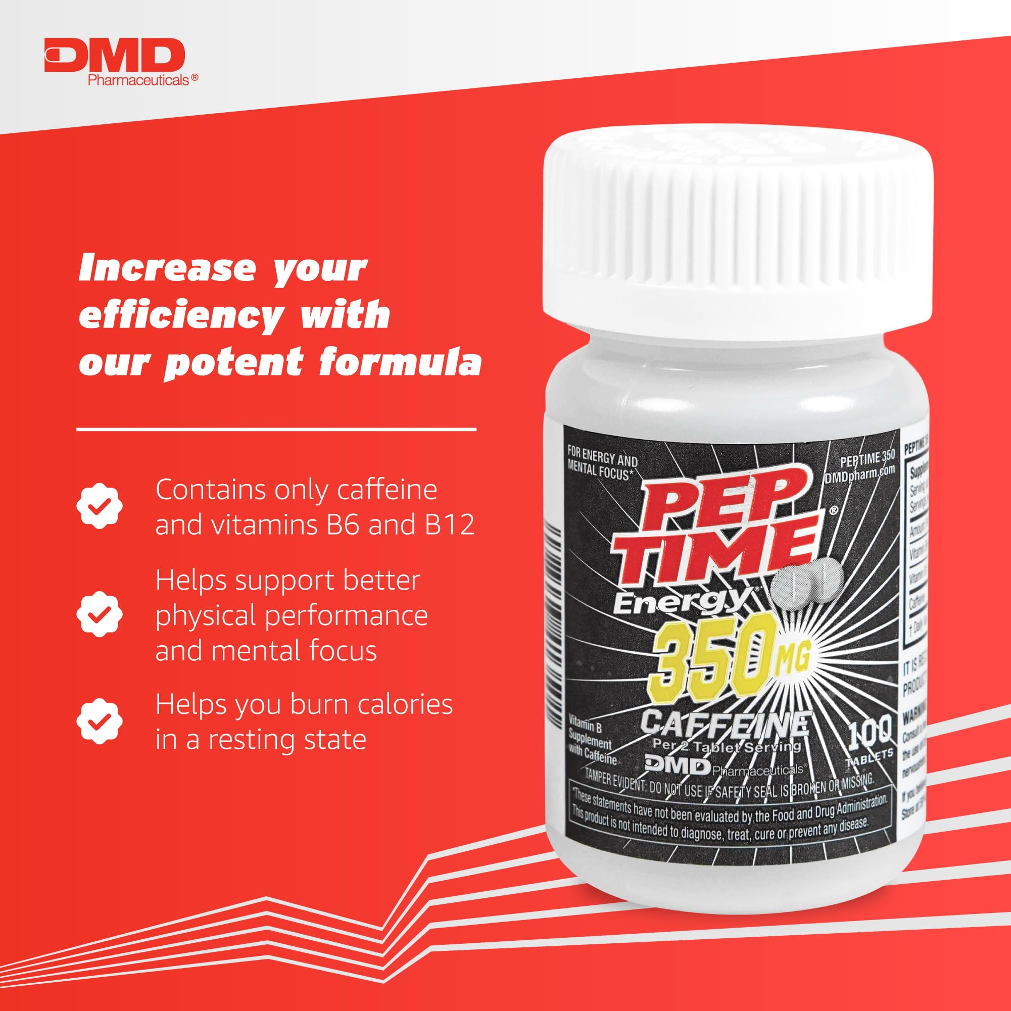 PEPTIME Energy packaging in hand, portable caffeine boost for on-the-go