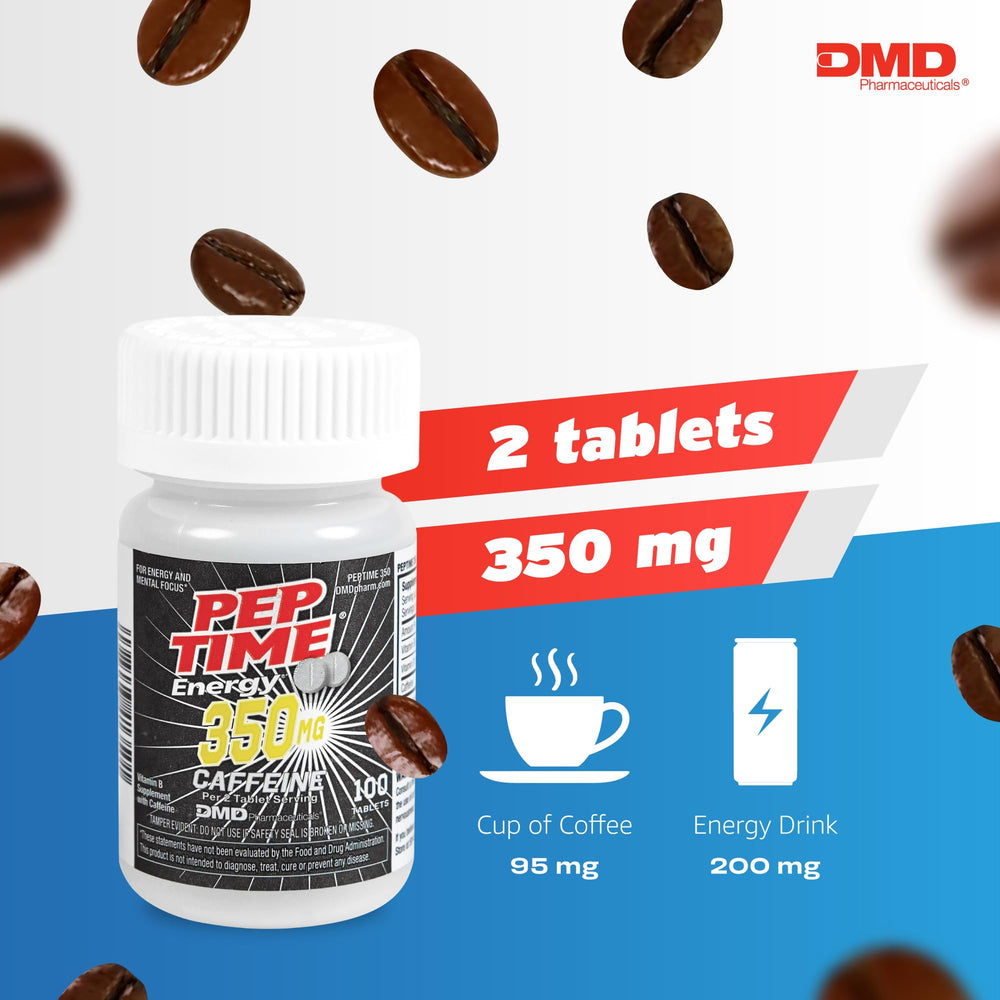 PEPTIME Energy pills with water, a quick, sugar-free caffeine option