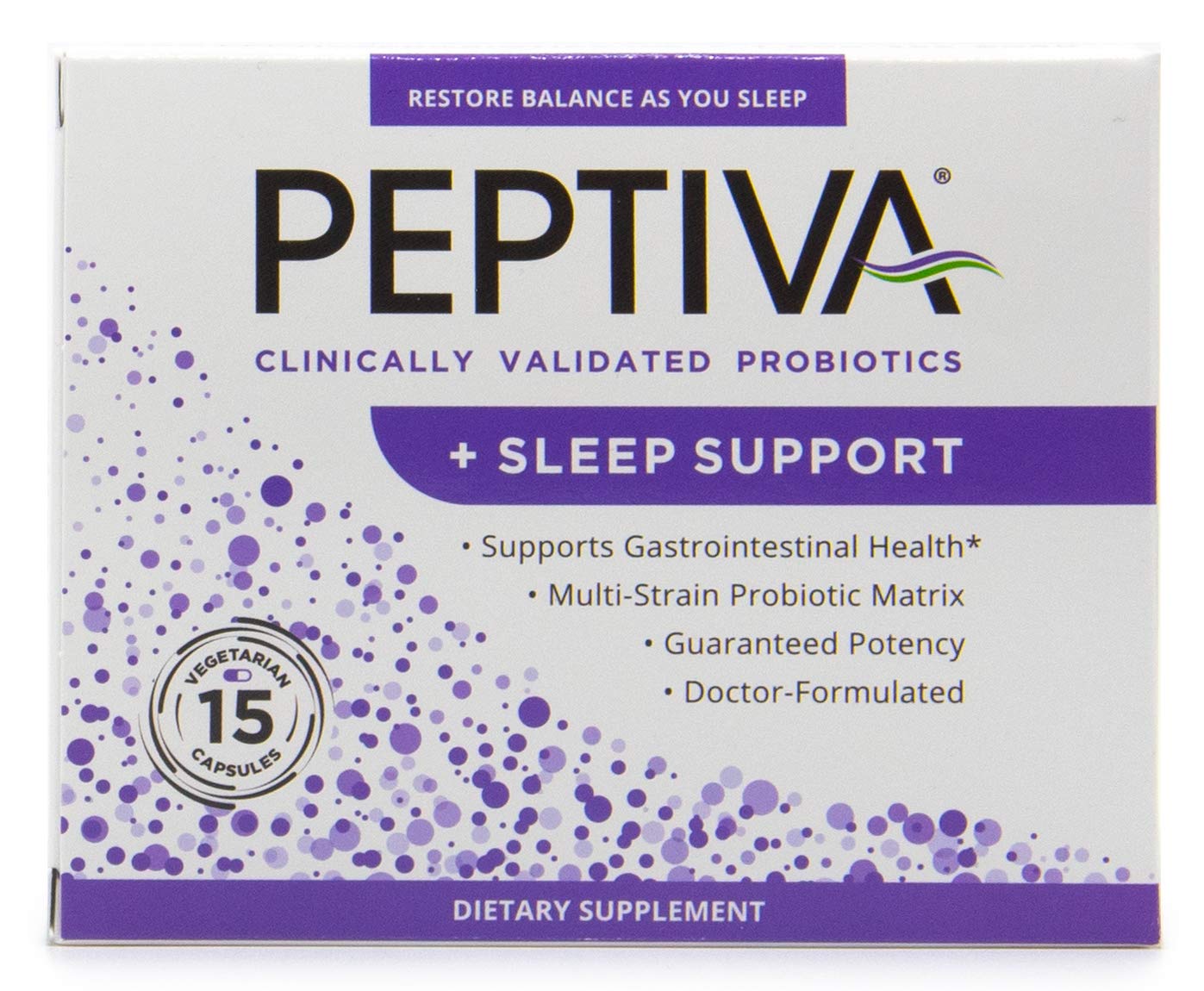 Peptiva probiotic bottle with 26 Billion CFU and melatonin – 15 count