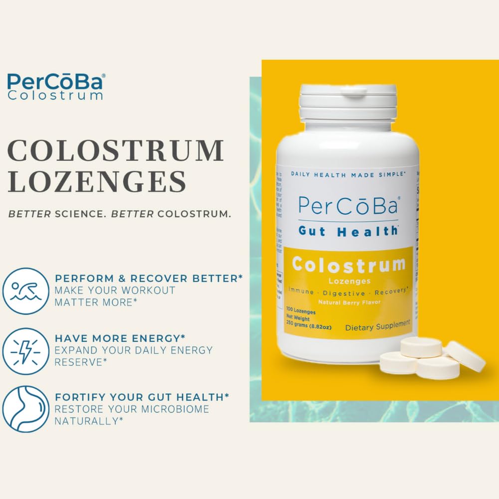 PERCOBA Bovine Colostrum Lozenges Berry flavor back nutrition