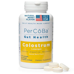 PERCOBA Bovine Colostrum Lozenges Berry flavor front label