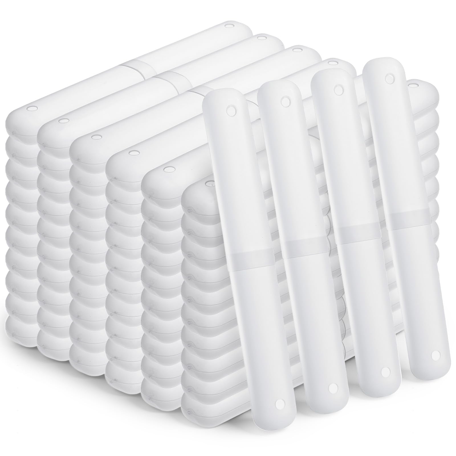 PercyEffie 60pc clear plastic toothbrush holders with covers packaging