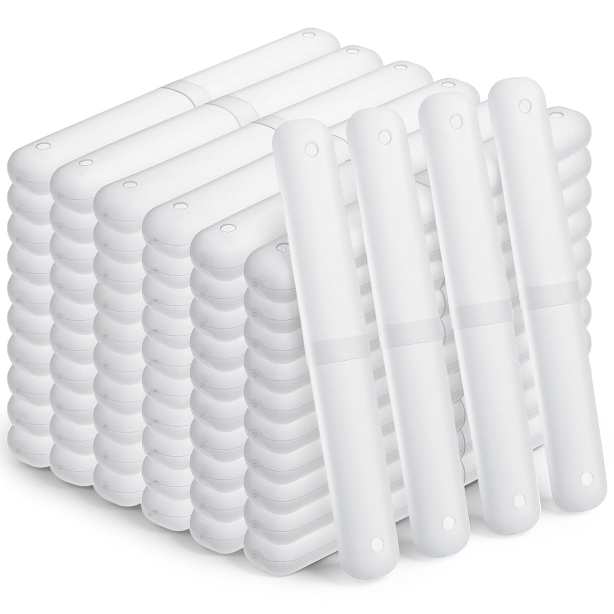 PercyEffie 60pc clear plastic toothbrush holders with covers packaging