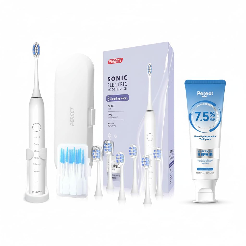 PERECT Sonic Electric Toothbrush White