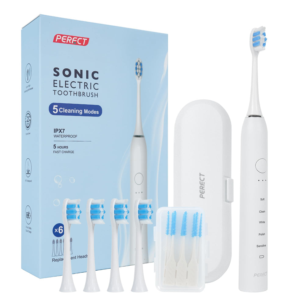 PERECT Sonic Electric Toothbrush White – front view