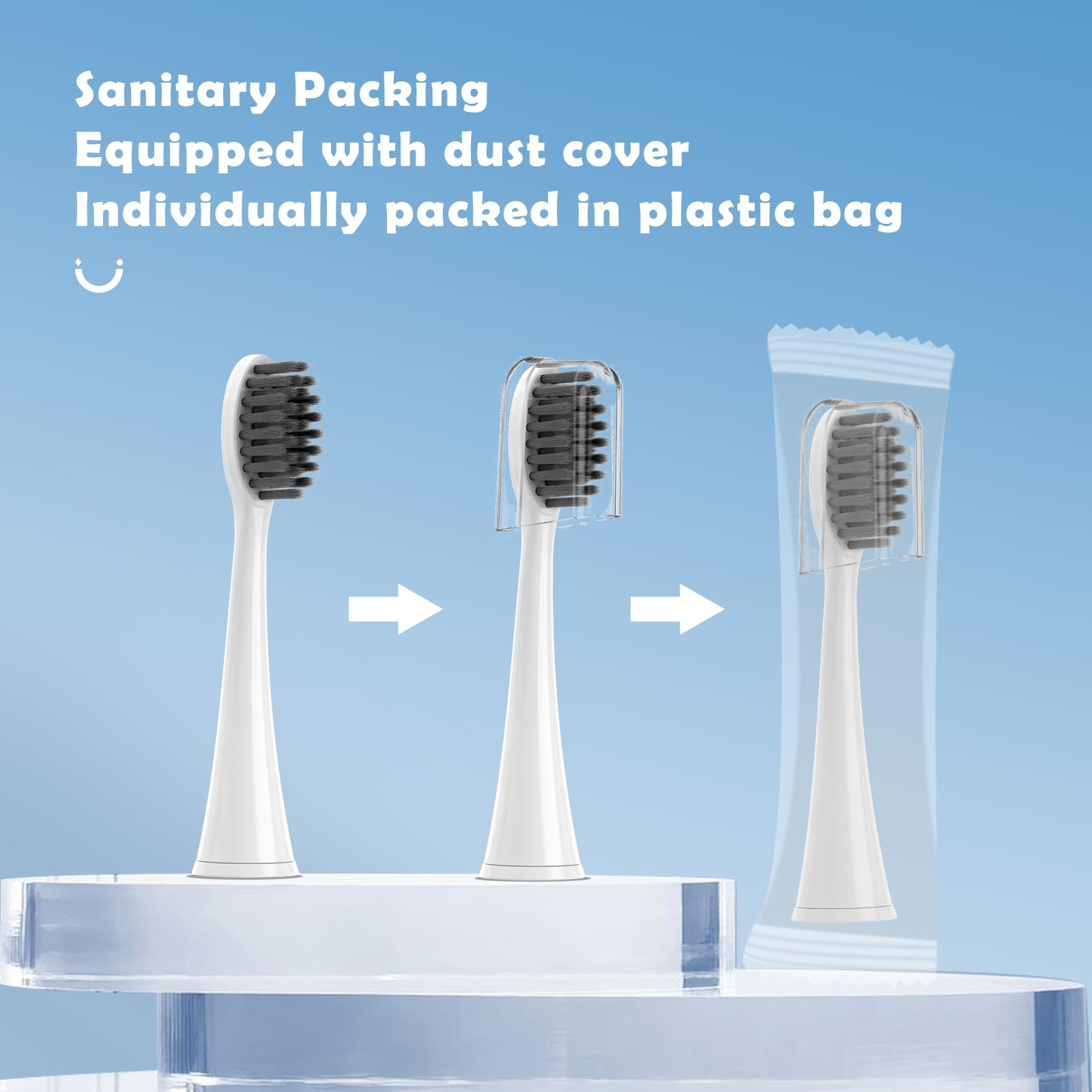 Replacement head perfectly fits Burst Sonic Toothbrush