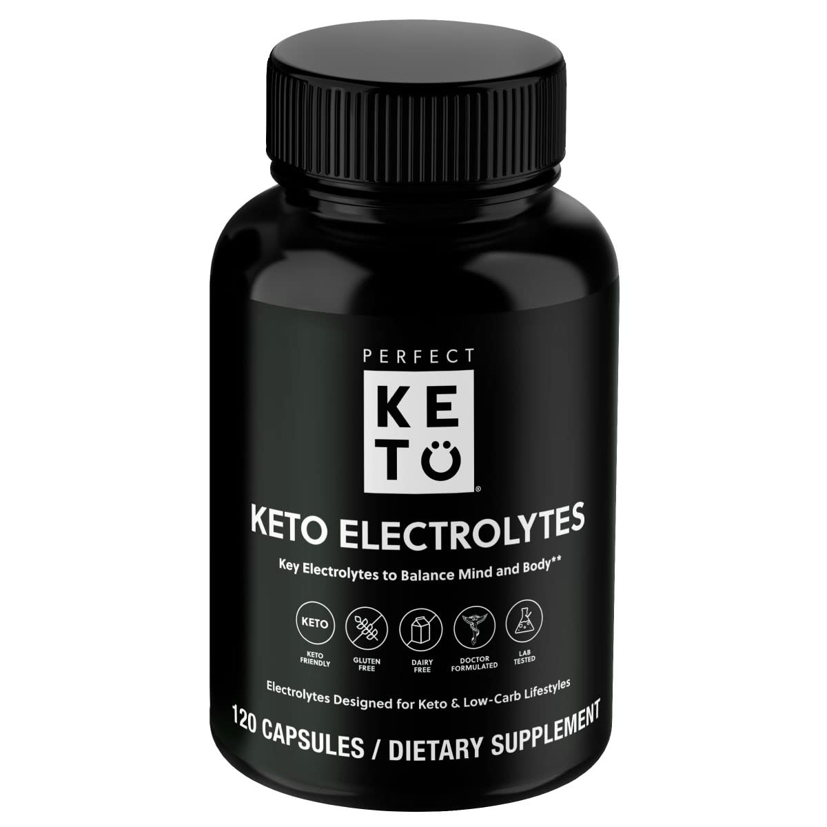 Perfect Keto Electrolytes capsules bottle for daily hydration.