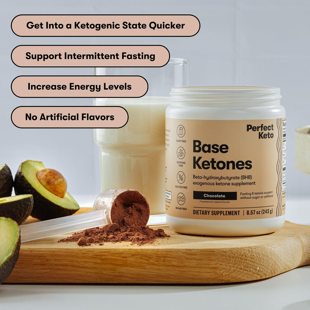 Ingredients graphic showing racemic BHB salts and no sugar