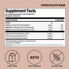 Chocolate-flavored exogenous ketones powder jar with scoop