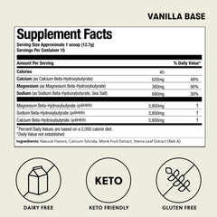 Vanilla exogenous ketones powder with scoop