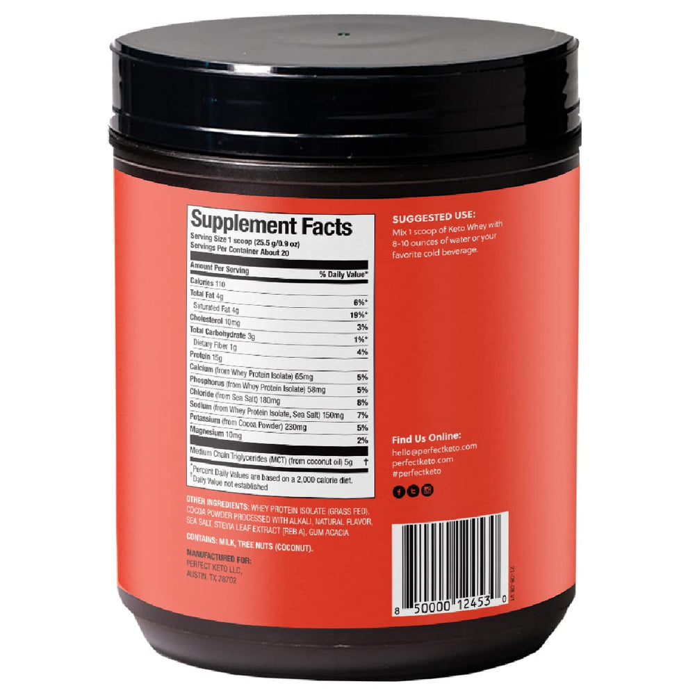 Perfect Keto Pure Whey scoop demonstrates quick, on-the-go protein for post-workout recovery.