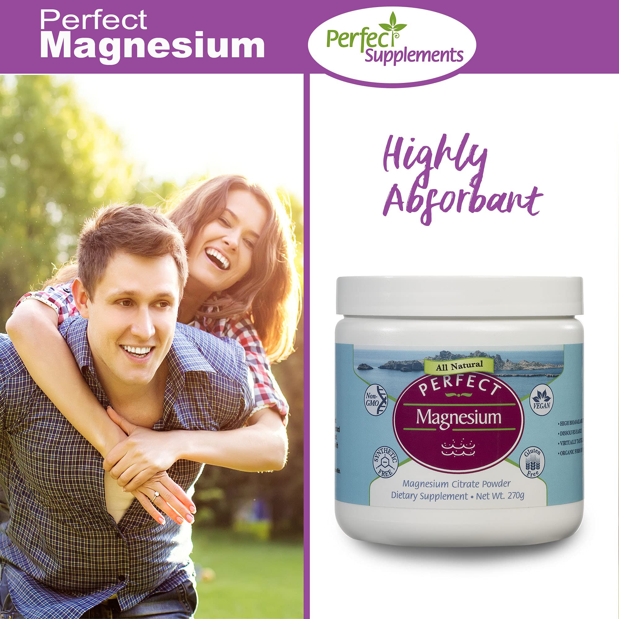 Magnesium powder being added to a smoothie