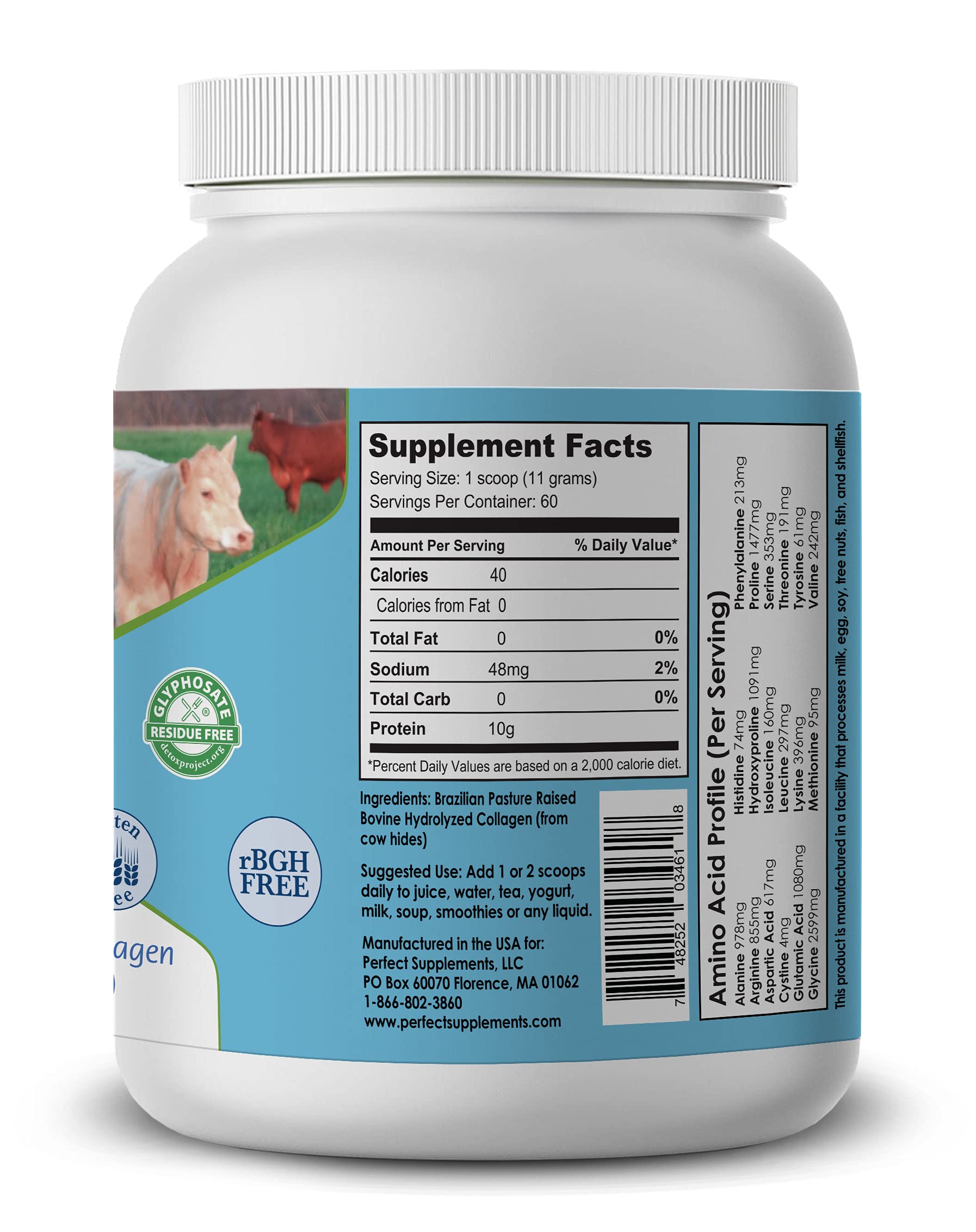 Ingredients label showing Type I and Type III collagen