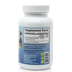 Desiccated liver capsules close-up