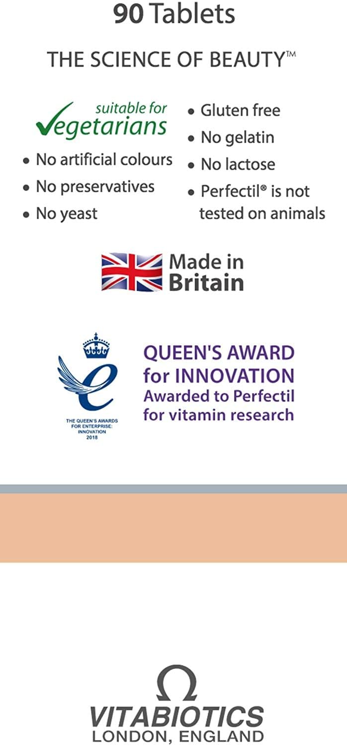 Perfectil Triple Active box packaging showcasing vegetarian-friendly beauty nutrition for daily use.